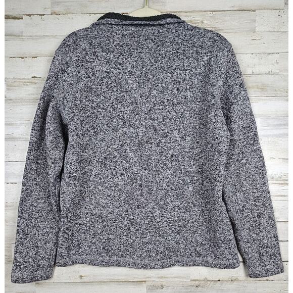 Woodland Trail Gray Knitted Sweater Mens Sz M Fleece Lined 1/4 Zip Pull - Picture 2 of 8